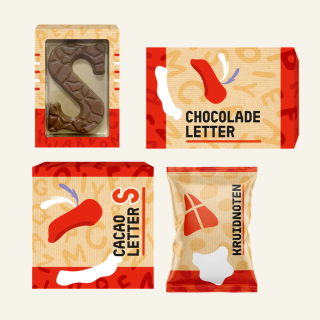 Chocoladeletter en kruidnoten in feestelijke verpakking