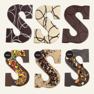 Deluxe chocoladeletters met decoratie